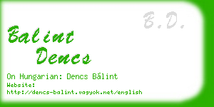 balint dencs business card